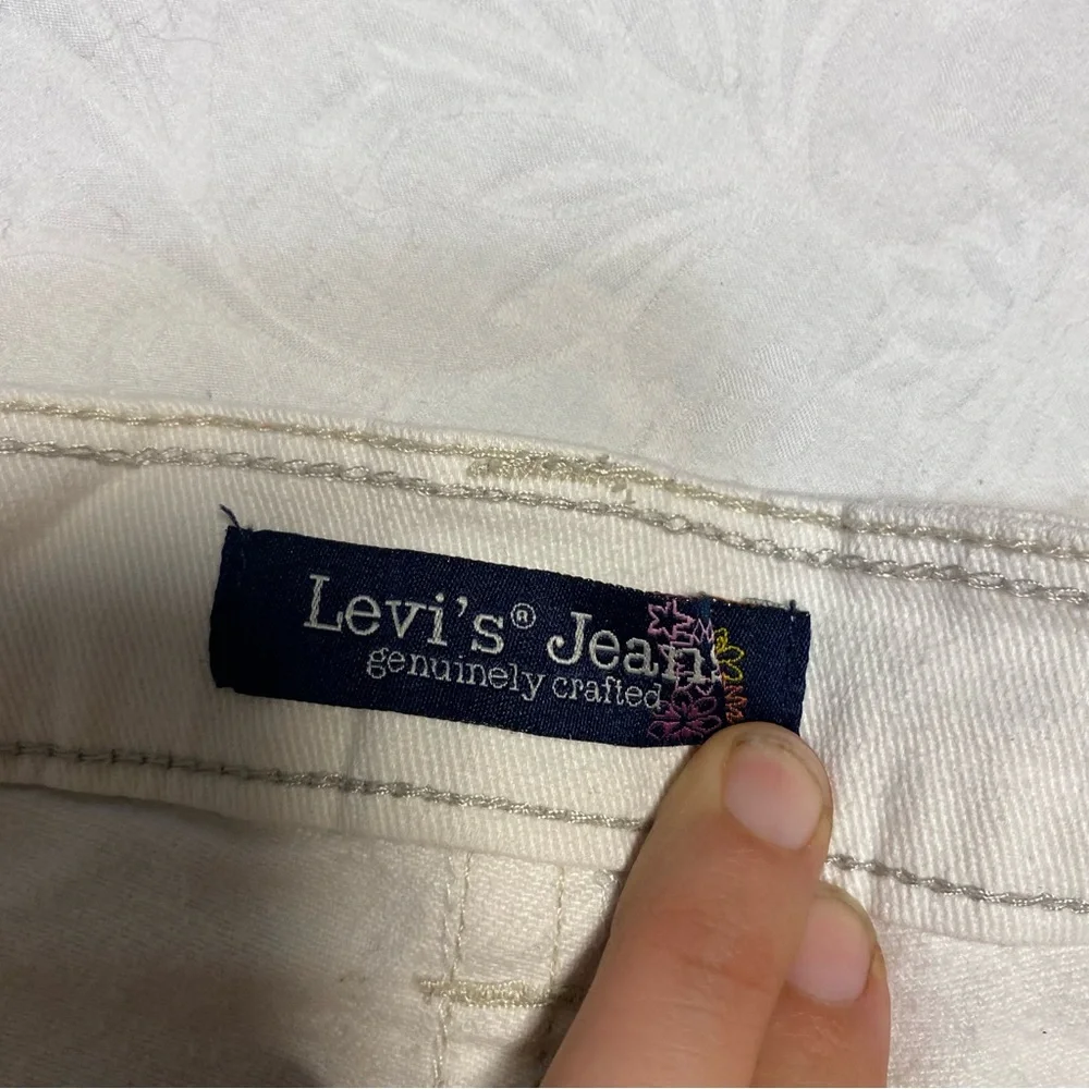 Levi’s Jeans Flap Pocket Shorts White Women’s Juniors 11 Denim Button Pocket